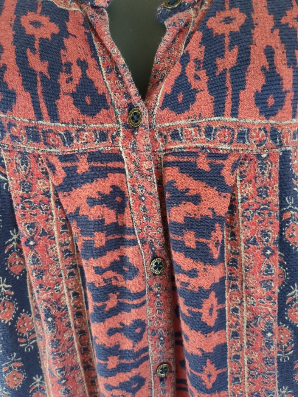 Med Lucky Brand Stretchy Long Sleeve Button Up Tunic / Blouse / Top - Picture 2 of 12